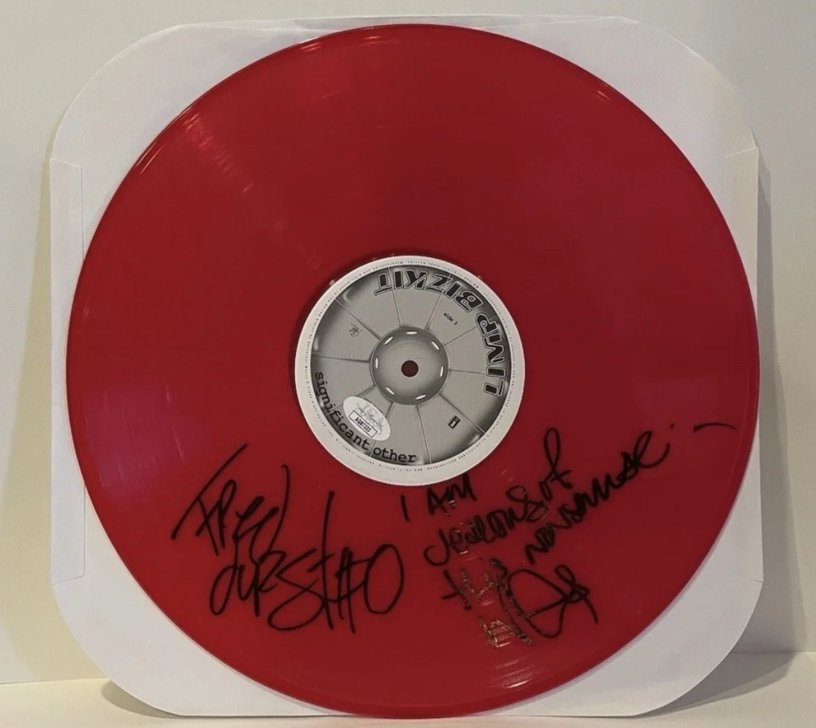 Limp Bizkit Fred Durst Wes Borland Signed Significant Other Red Vinyl JSA COA 2, изображение 3