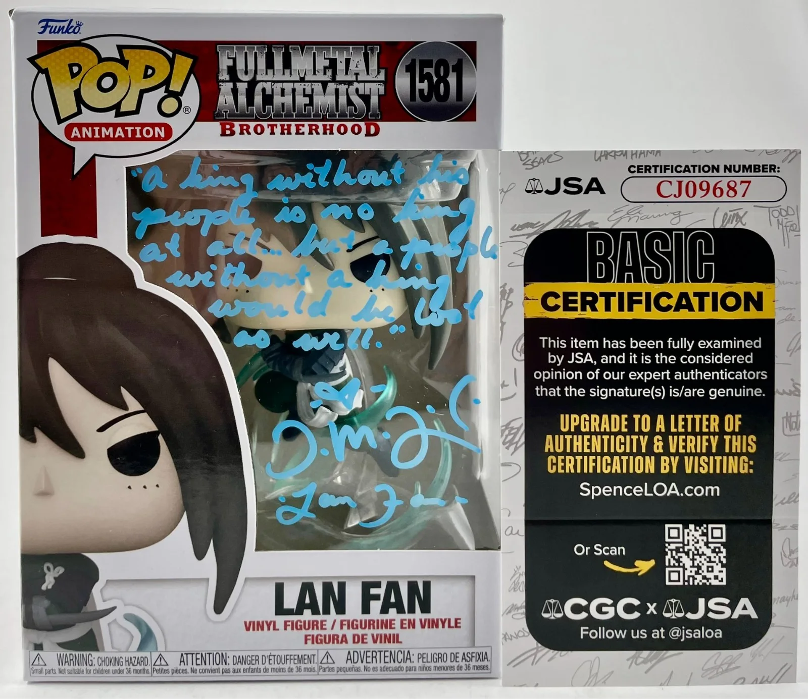Trina Nishimura — Trina Nishimura Signed Full Metal Alchemist Lan Fan Funko POP Vinyl 1581 JSA COA