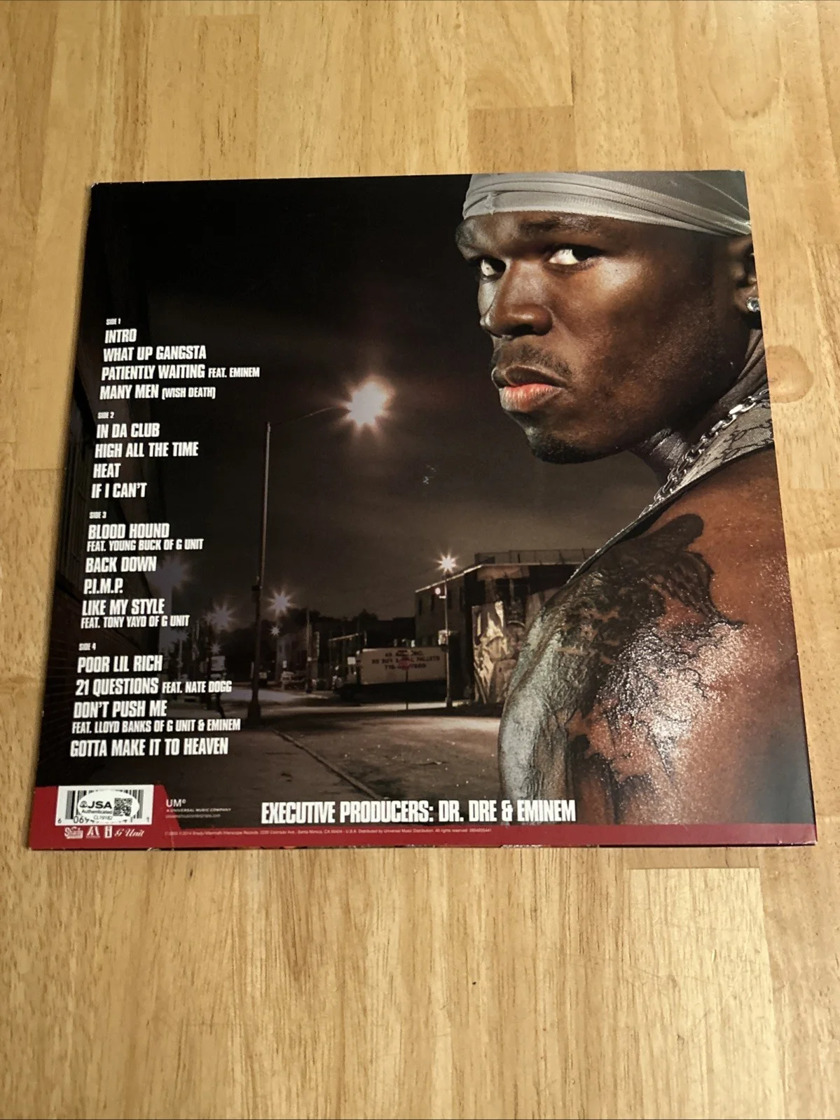 50 Cent Autographed Get Rich Or Die Tryin Album Vinyl JSA Certified, image 3