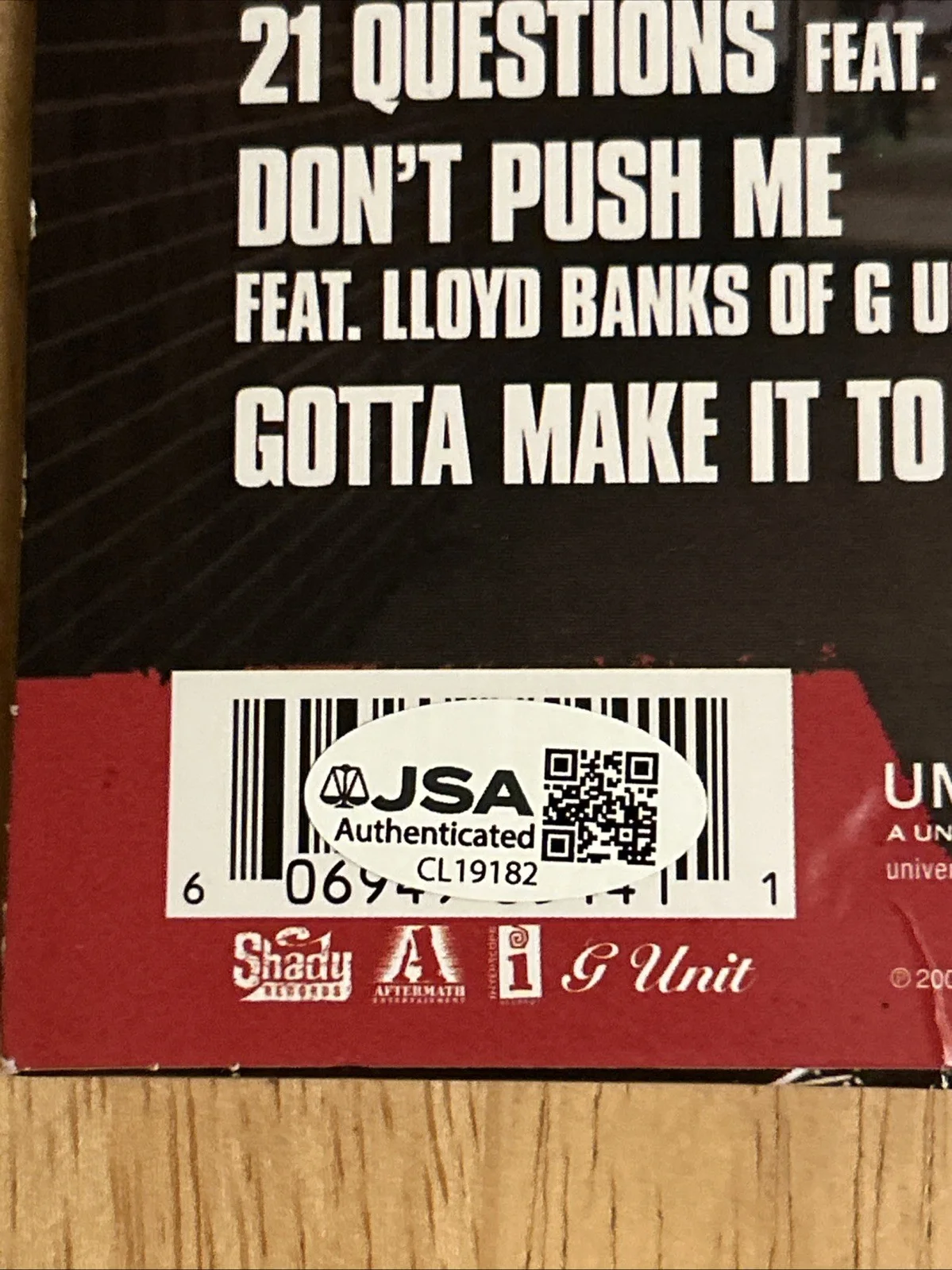 50 Cent Autographed Get Rich Or Die Tryin Album Vinyl JSA Certified, image 4