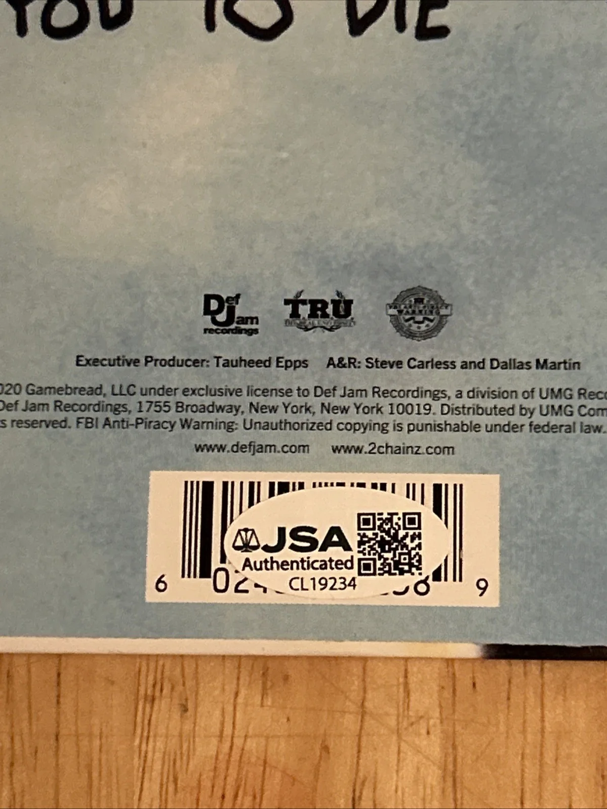 2 Chainz Autographed So Help Me God Music Album Vinyl JSA Certified, image 4