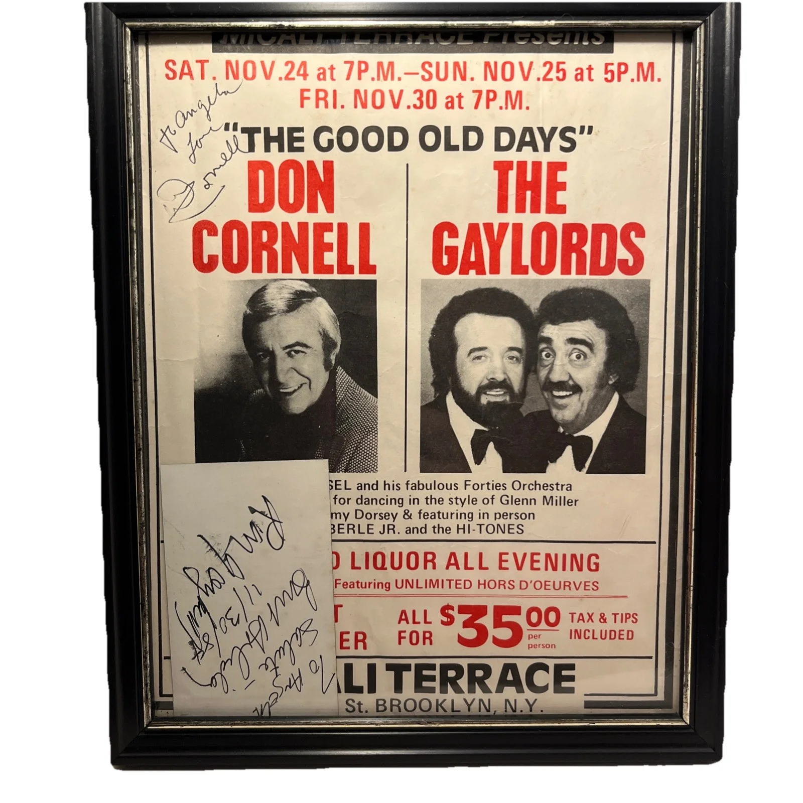 Vintage Autographed Ron Gaylord & Burt Holiday w/ Don Cornell Brooklyn NY 🔥🔥, изображение 2