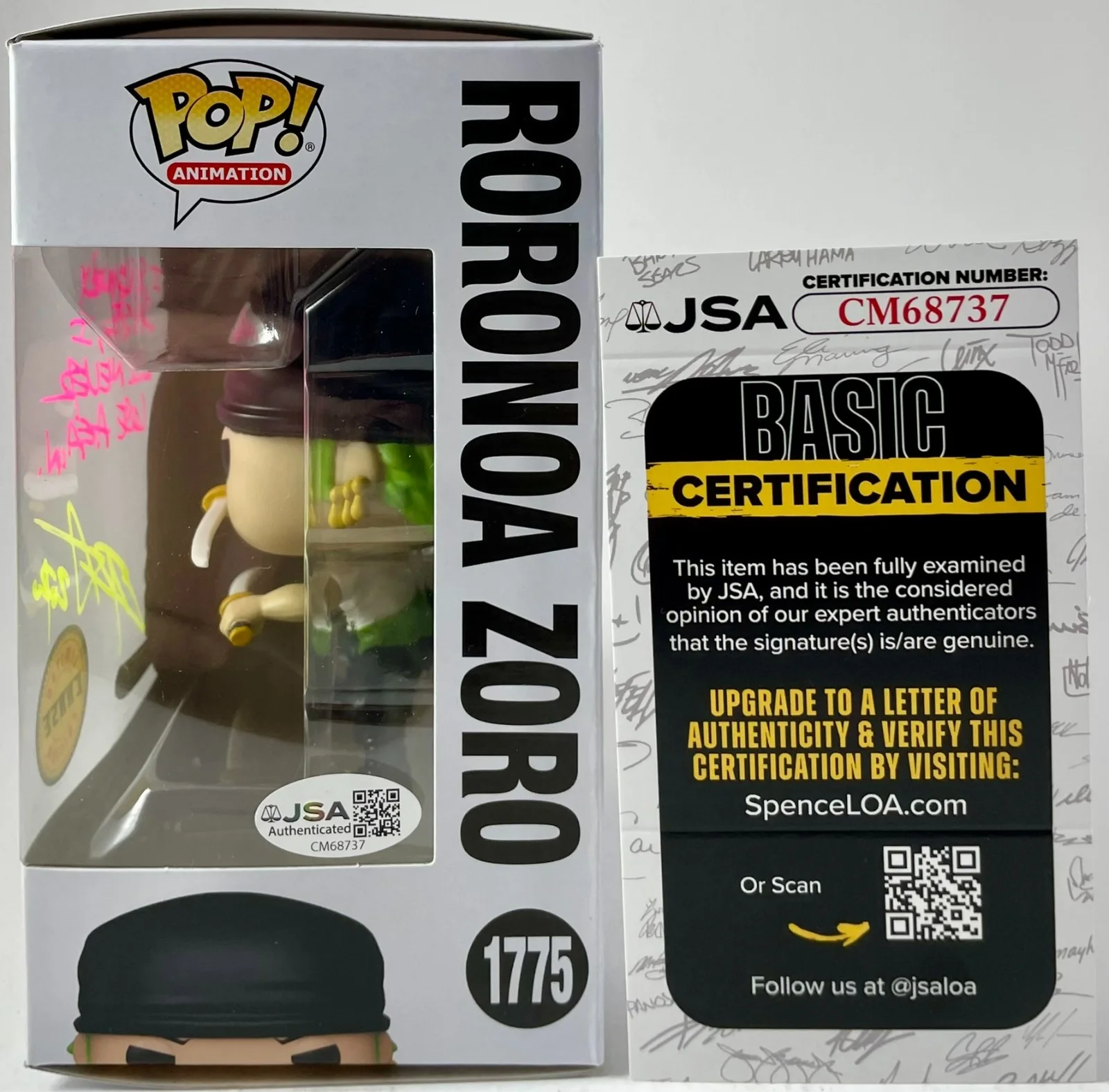Chris Sabat — Chris Sabat Signed One Piece Roronoa Zoro Chase LE Funko POP Vinyl Quote JSA COA, image 3