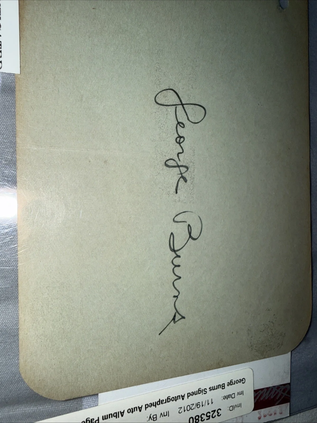 Actor George Burns Autographed Album book JSA, image 2