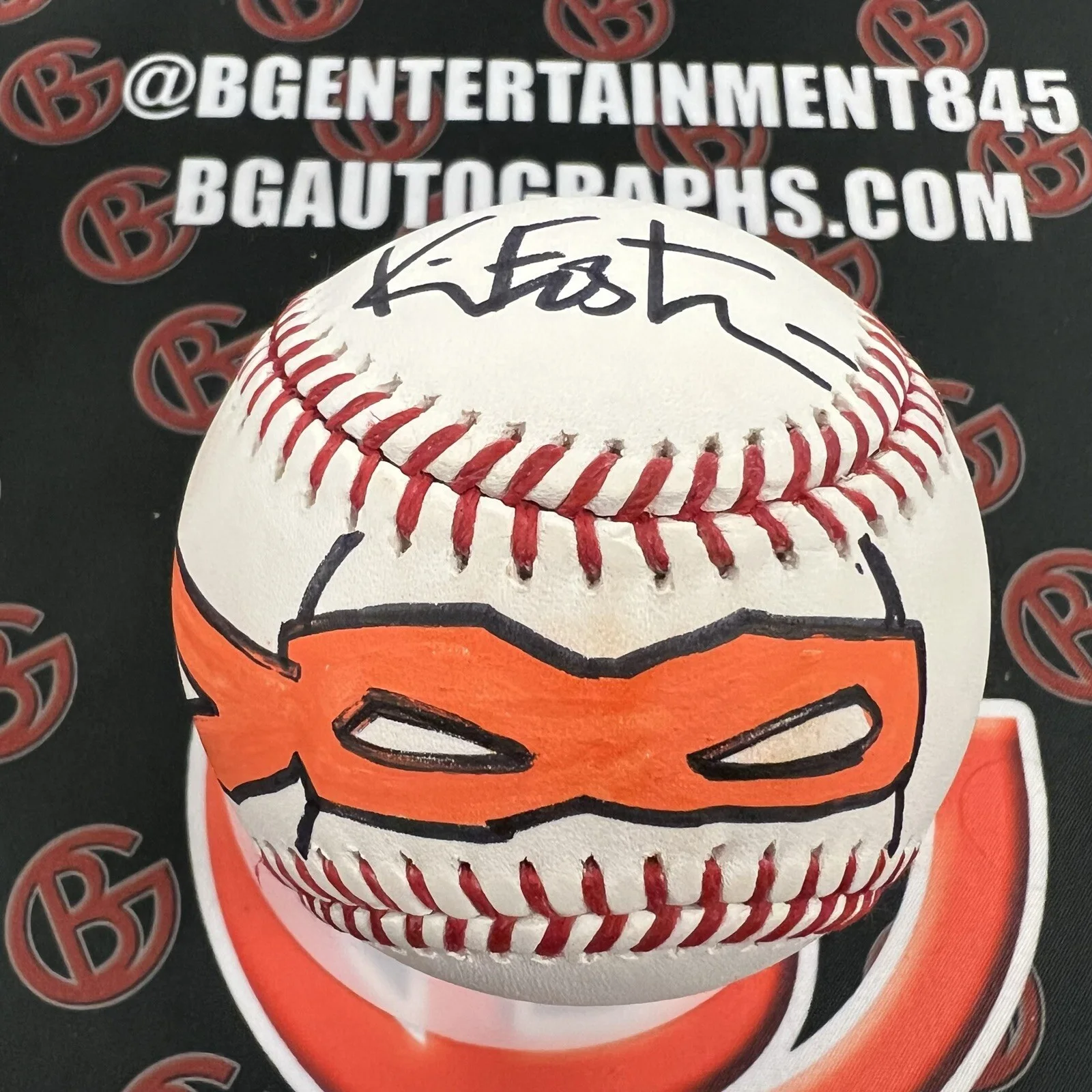 Kevin Eastman — TMNT Kevin Eastman Signed & Sketched Baseball Michaelangelo Ninja Turtles BG COA