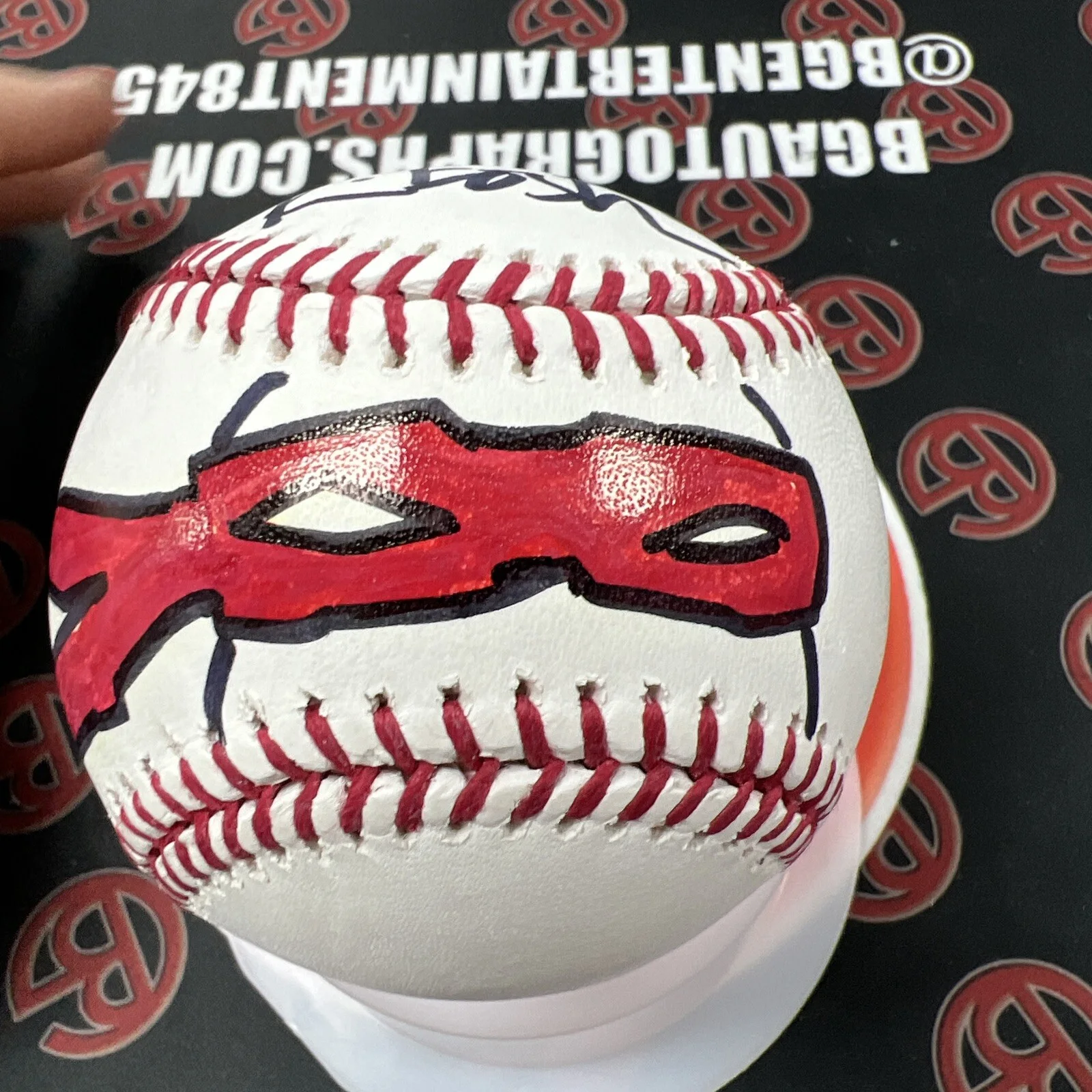 Kevin Eastman — TMNT Kevin Eastman Signed & Sketched Baseball Raphael Ninja Turtles BG COA, image 3