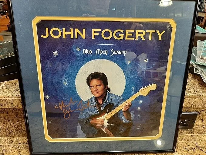 John Fogerty — * JOHN FOGERTY Creedance * gold signed "Blue Moon Swamp" album coverEpperson LOA