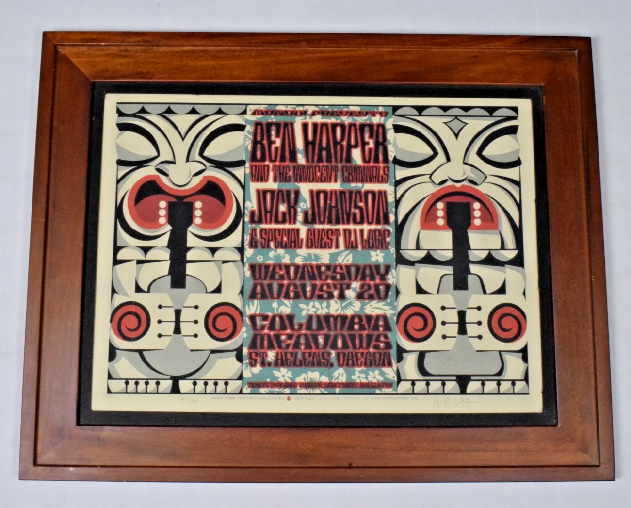 Framed Ben Harper Poster Portland 2003 91/190 Jack Johnson DJ Logic, image 2