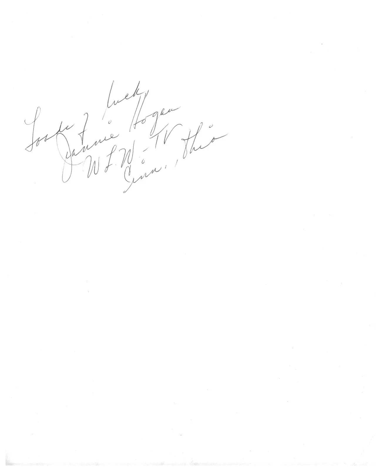 Jennie Hogan — Jennie Hogan Autographed Photo – Midwestern Hayride Regular, Signed on Reverse, image 2