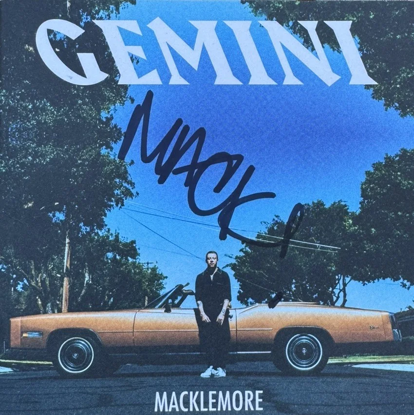 Macklemore Signed Benjamin Hammond (Gemini) 6x12 CD Cover Framed JSA, image 2