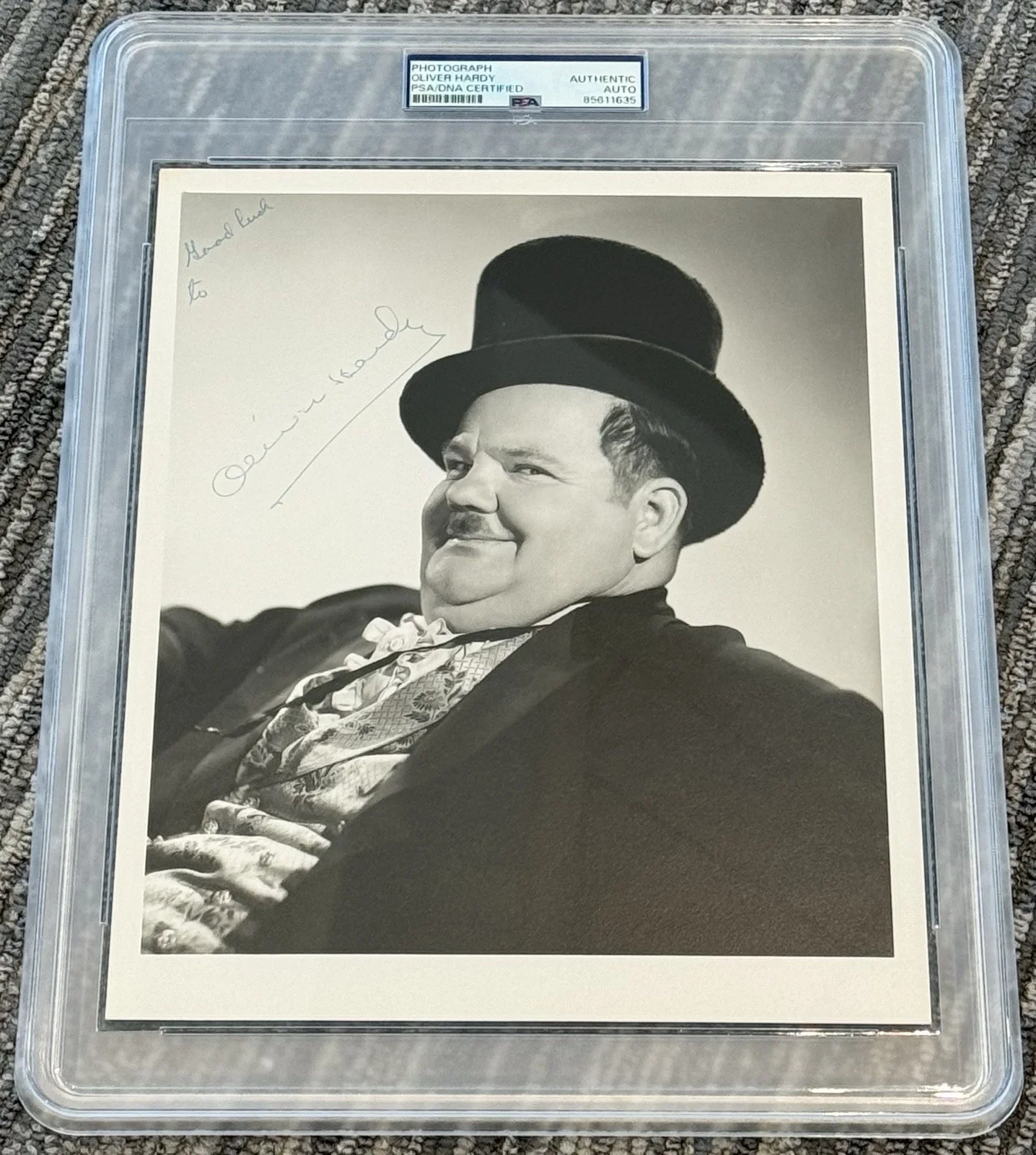 Oliver Hardy — Oliver Hardy Signed Autograph Auto 8x10 Promo Studio Photo PSA/DNA Encapsulated