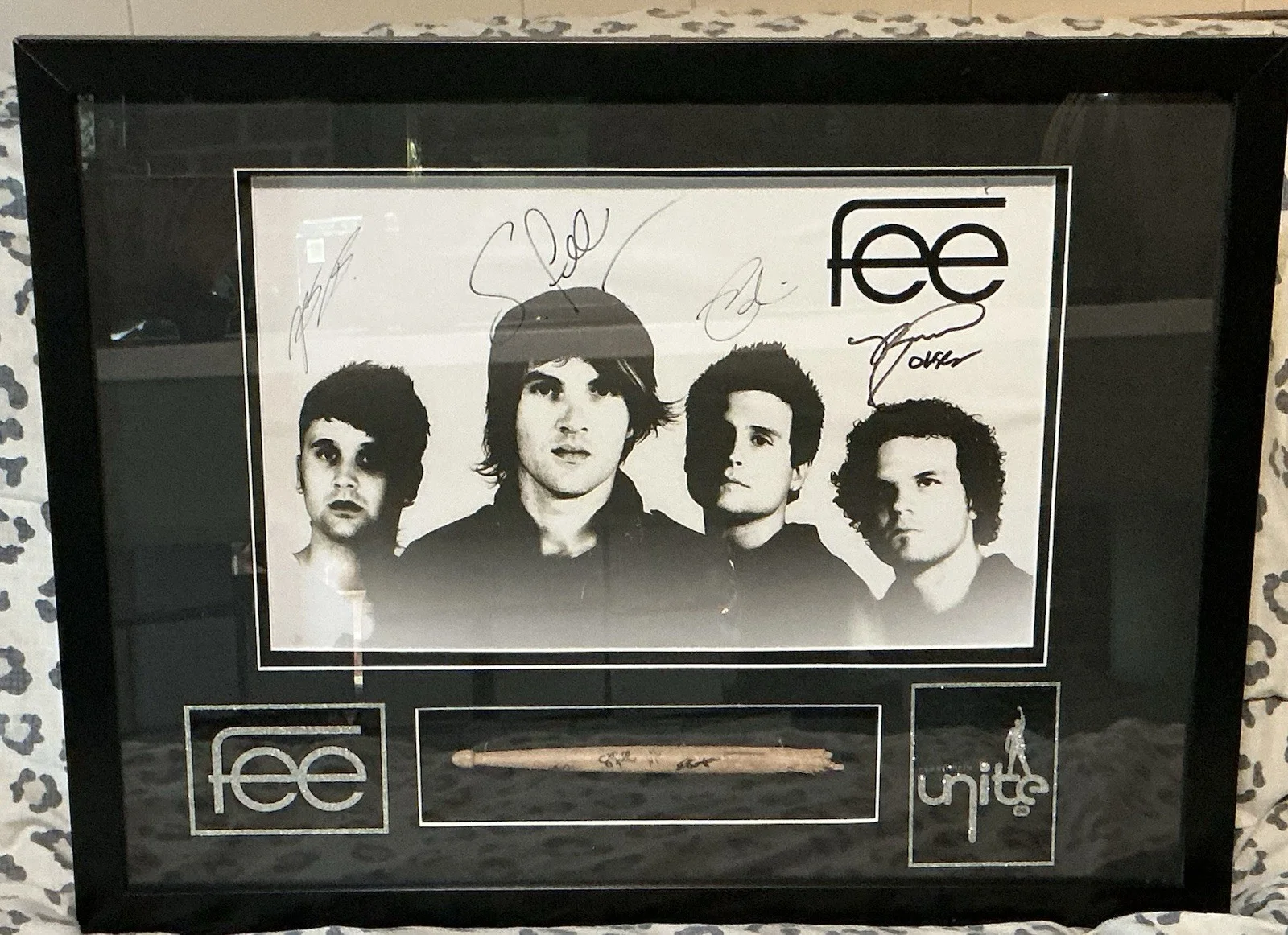 FEE Christian Rock Band Poster & Broken Drumstick Framed Autograph Autographed, изображение 3