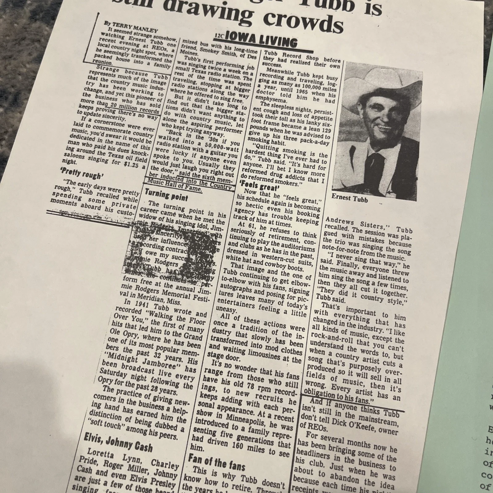 Rare 1980’s Ernest Tubb Texas Troubadours Press Kit 8x10 photos/bio, изображение 2