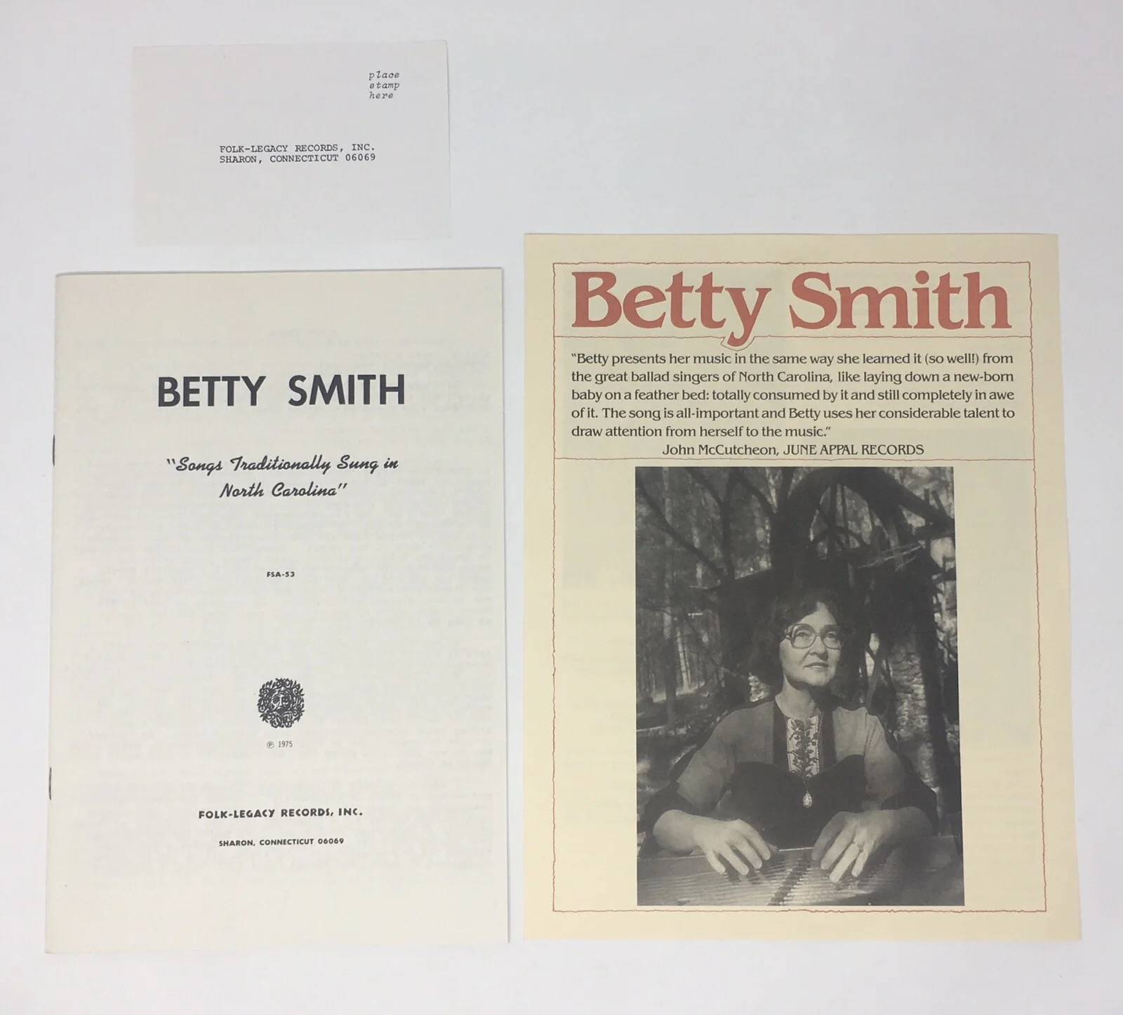 BETTY SMITH “Self Titled” SIGNED Autographed Vinyl Record Album Folk Legacy LP, изображение 5
