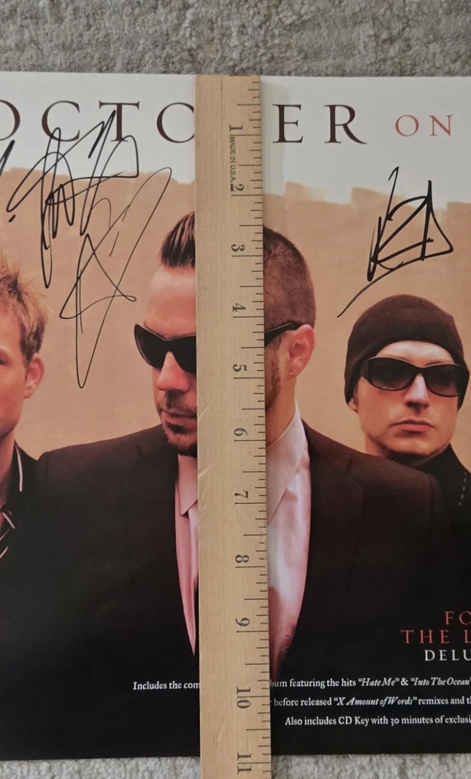 Blue October Foiled For The Last Time Signed Autographed Promo Poster 17"x11", изображение 3