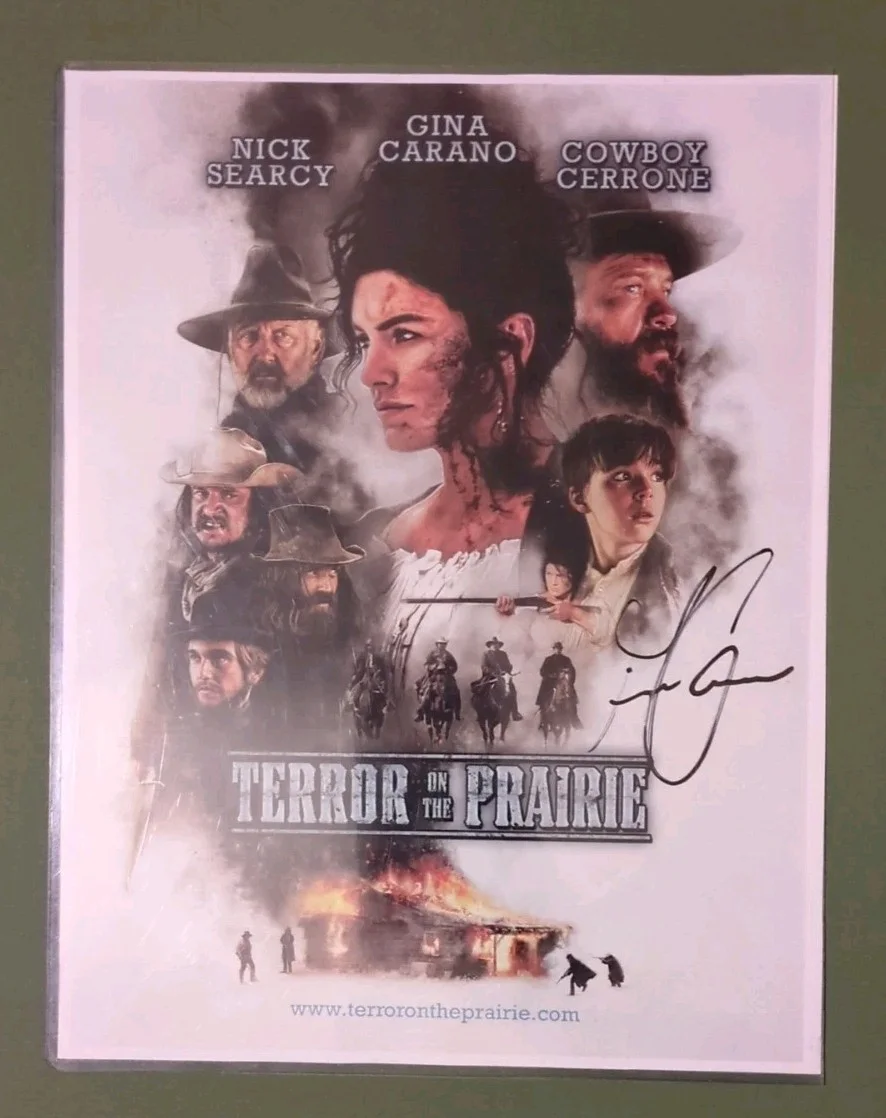 Gina Carano — Gina Carano signed autograph Mini Movie Poster Terror On The Prairie 11"X8.5"