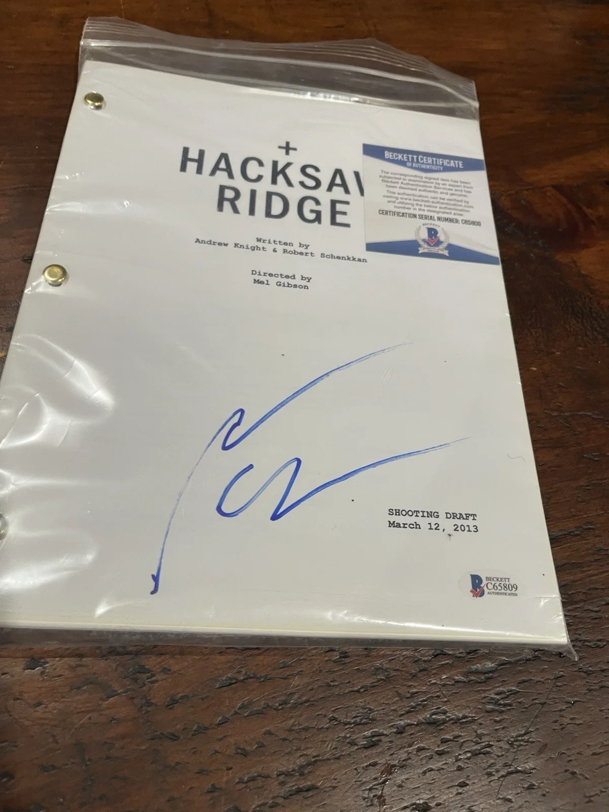 Andrew Garfield — Andrew Garfield Signed Hacksaw Ridge Full Script Authentic Autograph Beckett, image 3