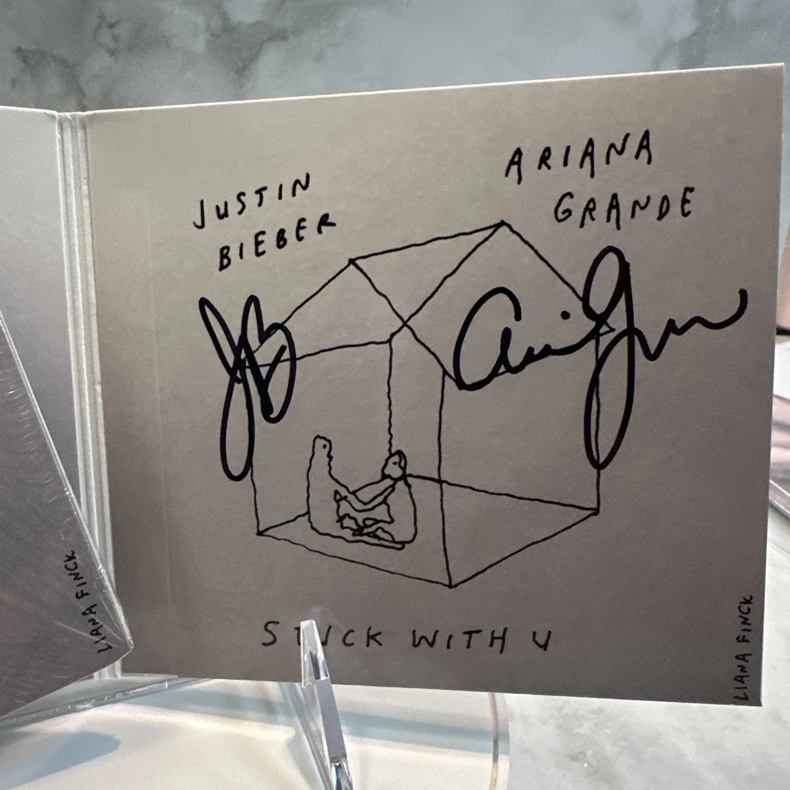 Ariana Grande Justin Bieber Stuck With U You CD Autographed Signed Sealed EBC49, изображение 3