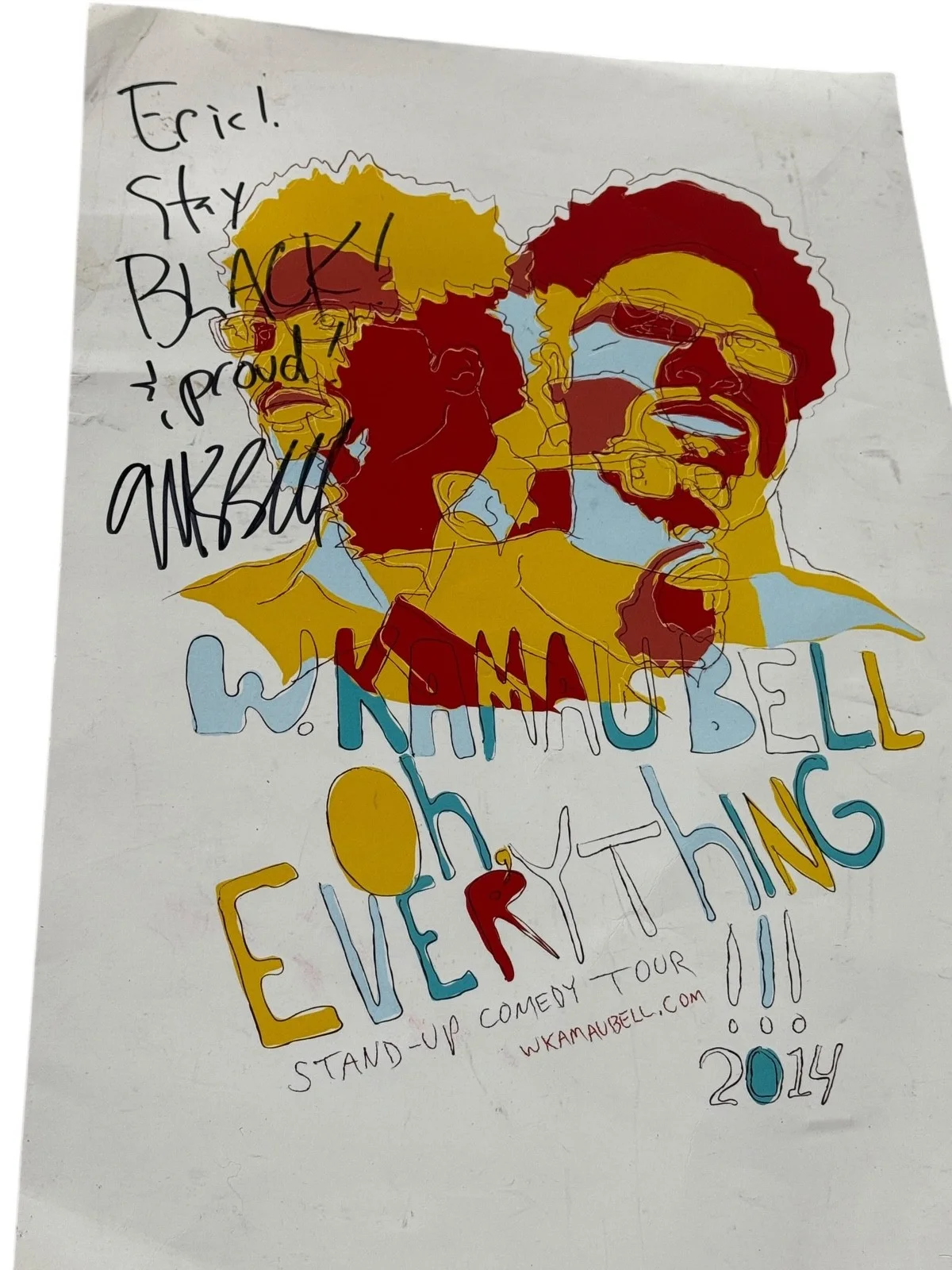 W. Kamau Bell — W. Kamau Bell Signed Autographed Poster Oh Everything Stand Up Comedy Tour 2014, изображение 2