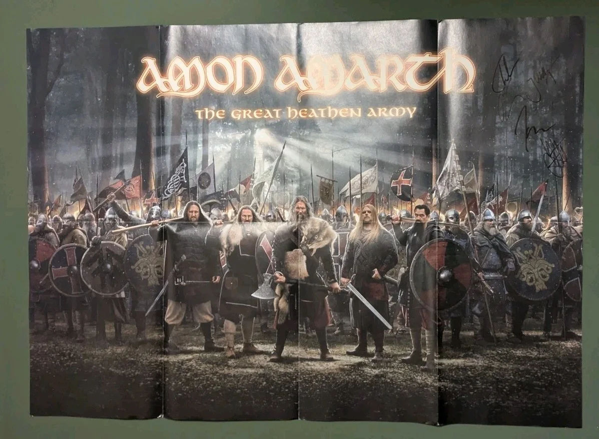 Amon Amarth Great Heathen Army Poster Signed Autograph death Metal Heavy Metal, изображение 2