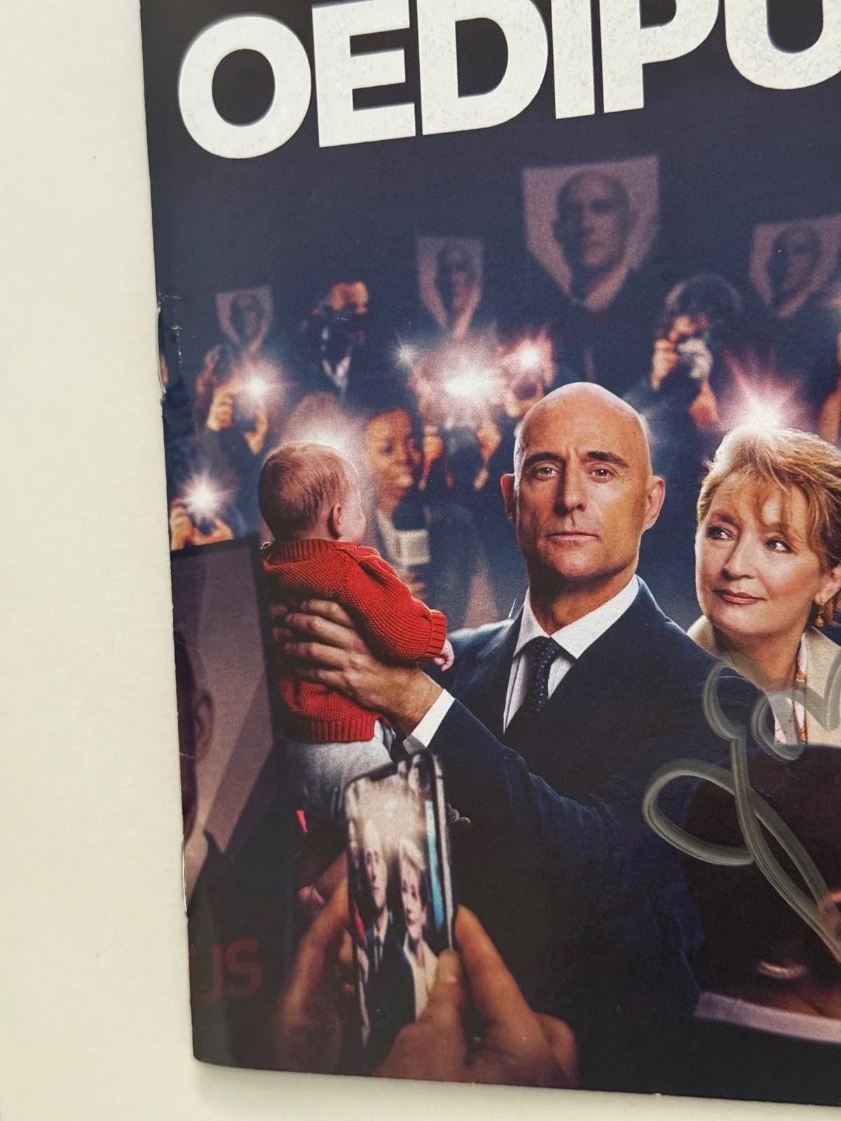 Mark Strong, John Carroll Lynch, Bhasker Patel — Oedipus signed x3 Broadway playbill autograph Mark Strong John Carroll Lynch, image 4