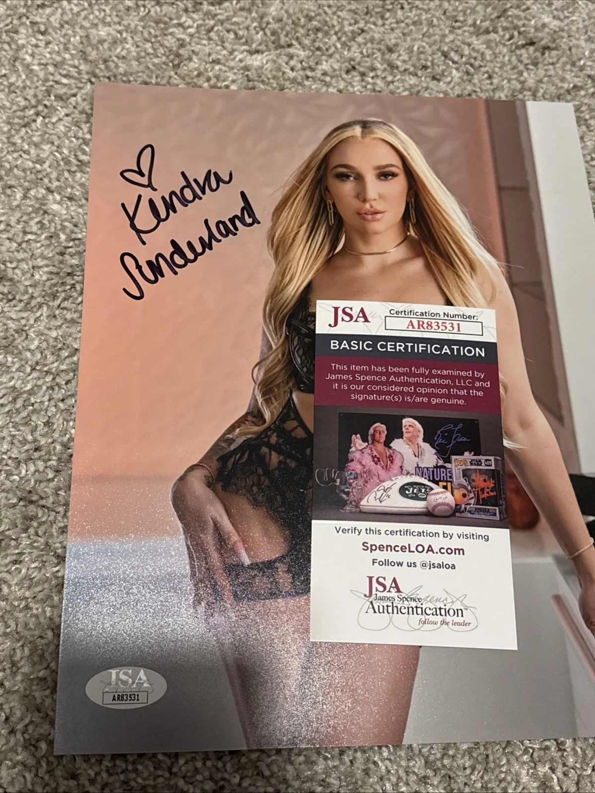 Kendra Sunderland Signed 8x10 Photo JSA COA Authentic Autographed #5, image 2