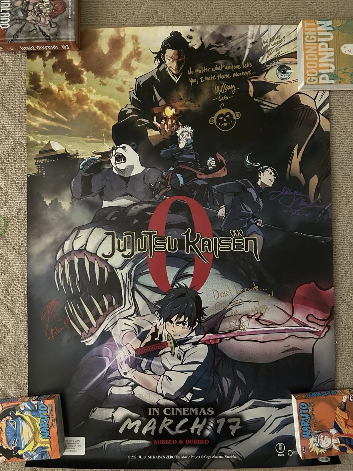 Jujustu Kaisen 0 Original INTL Movie Poster 27X40 Signed JSA Certified, изображение 2