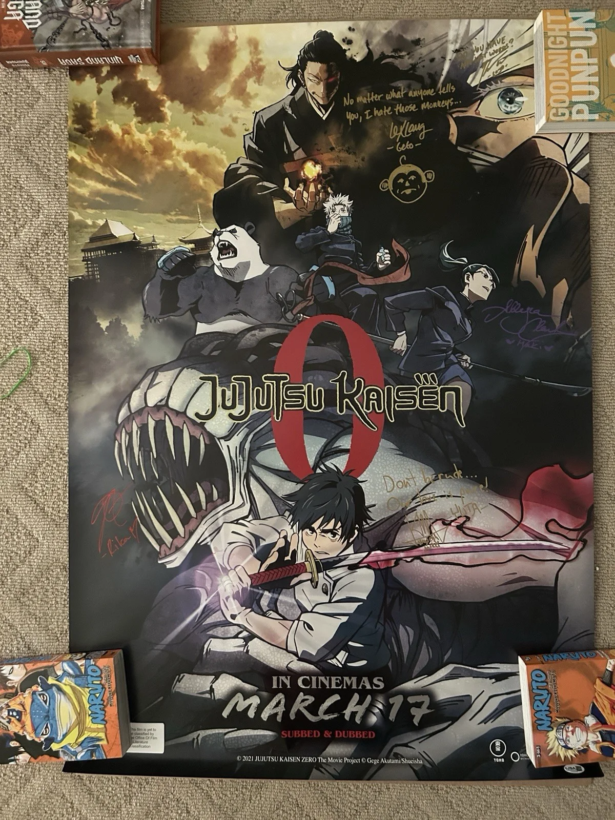 Jujustu Kaisen 0 Original INTL Movie Poster 27X40 Signed JSA Certified, изображение 3