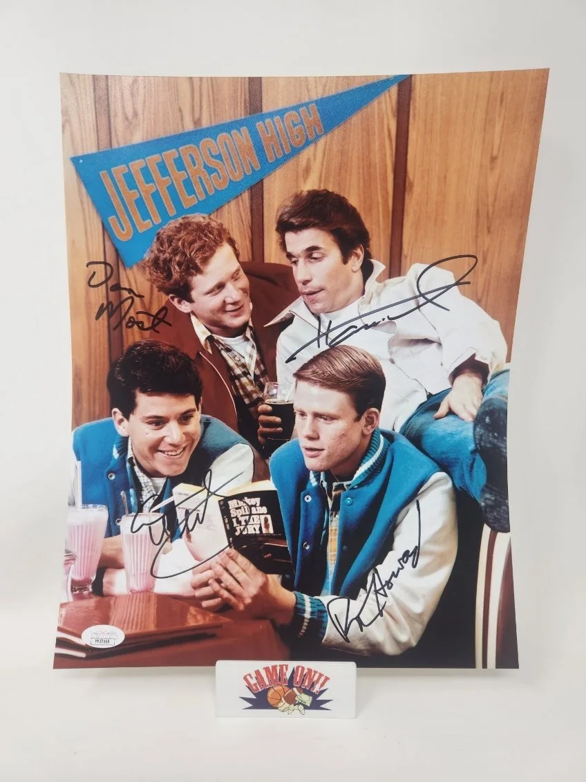 Ron Howard, Don Most, Henry Winkler, Anson Williams — Happy Days Ron Howard Henry Winkler Most Williams Signed 11x14 Photo #2 JSA COA