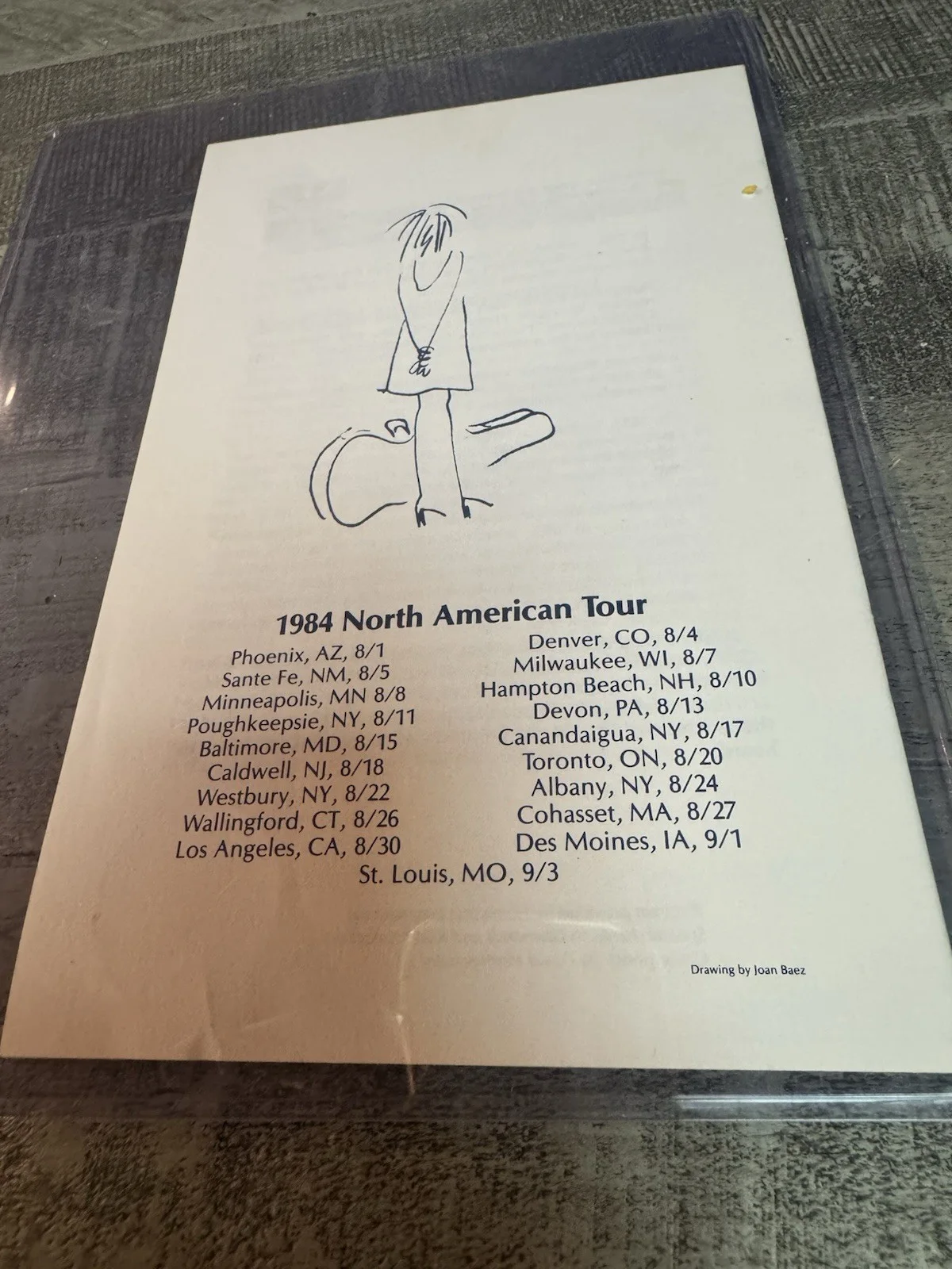 Joan Baez Signed Vintage Original 1984 Concert Program Autographed COA Beautiful, image 3