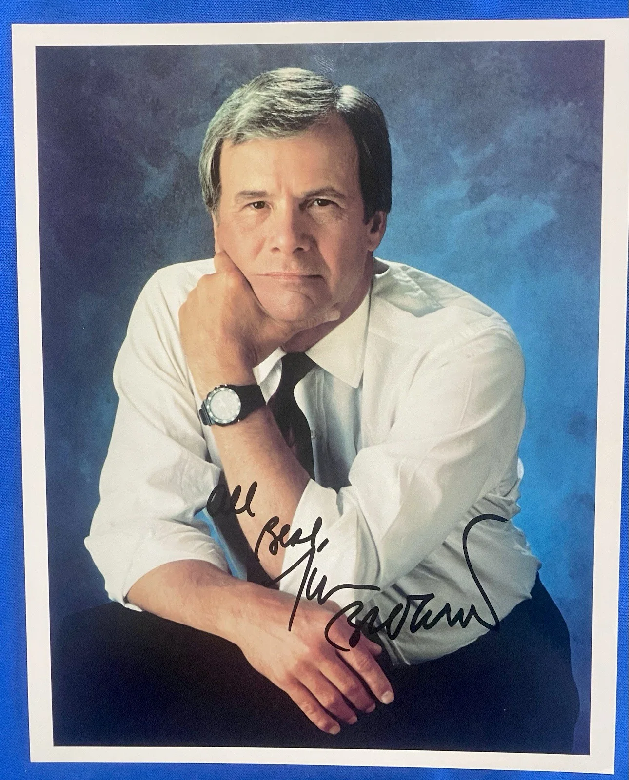 Tom Brokaw — Tom Brokaw Autographed Photo 8x10, color, rare image of famed journalist