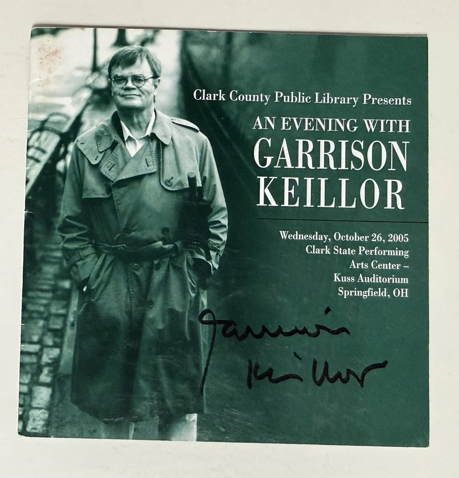 Garrison Keillor — GARRISON KEILLOR SIGNED LIBRARY SPEAKING PAMPHLET A PRAIRIE HOME COMPANION FAME