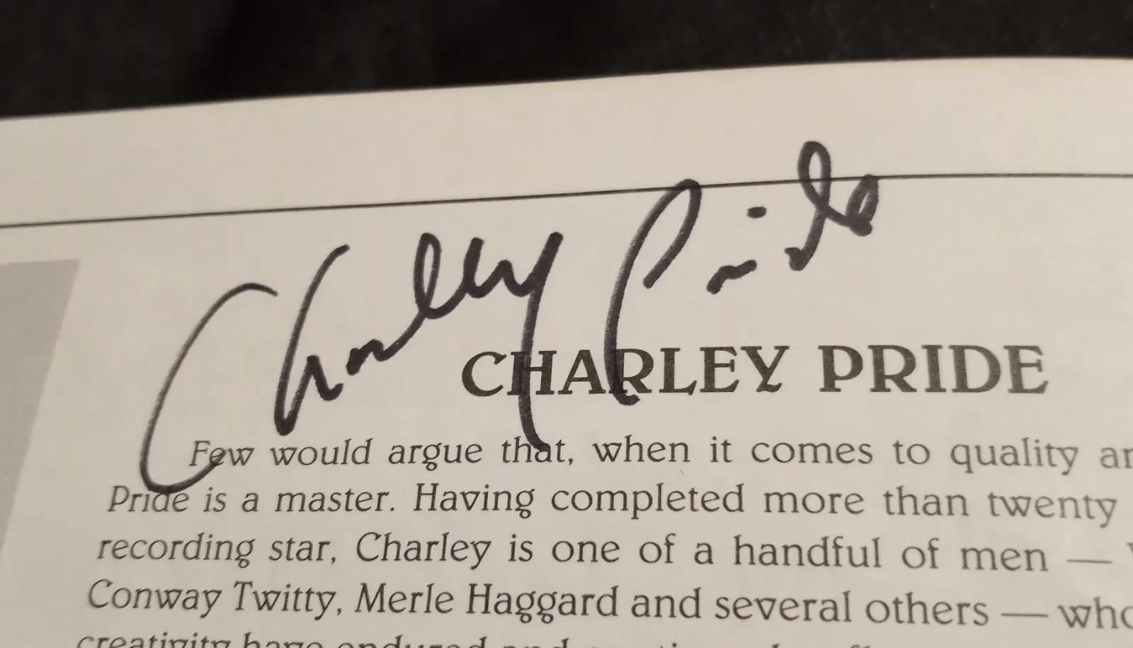 CHARLIE PRIDE Autograph 1990 KWKH Radio Listener Appreciation Show Hirsch, изображение 3