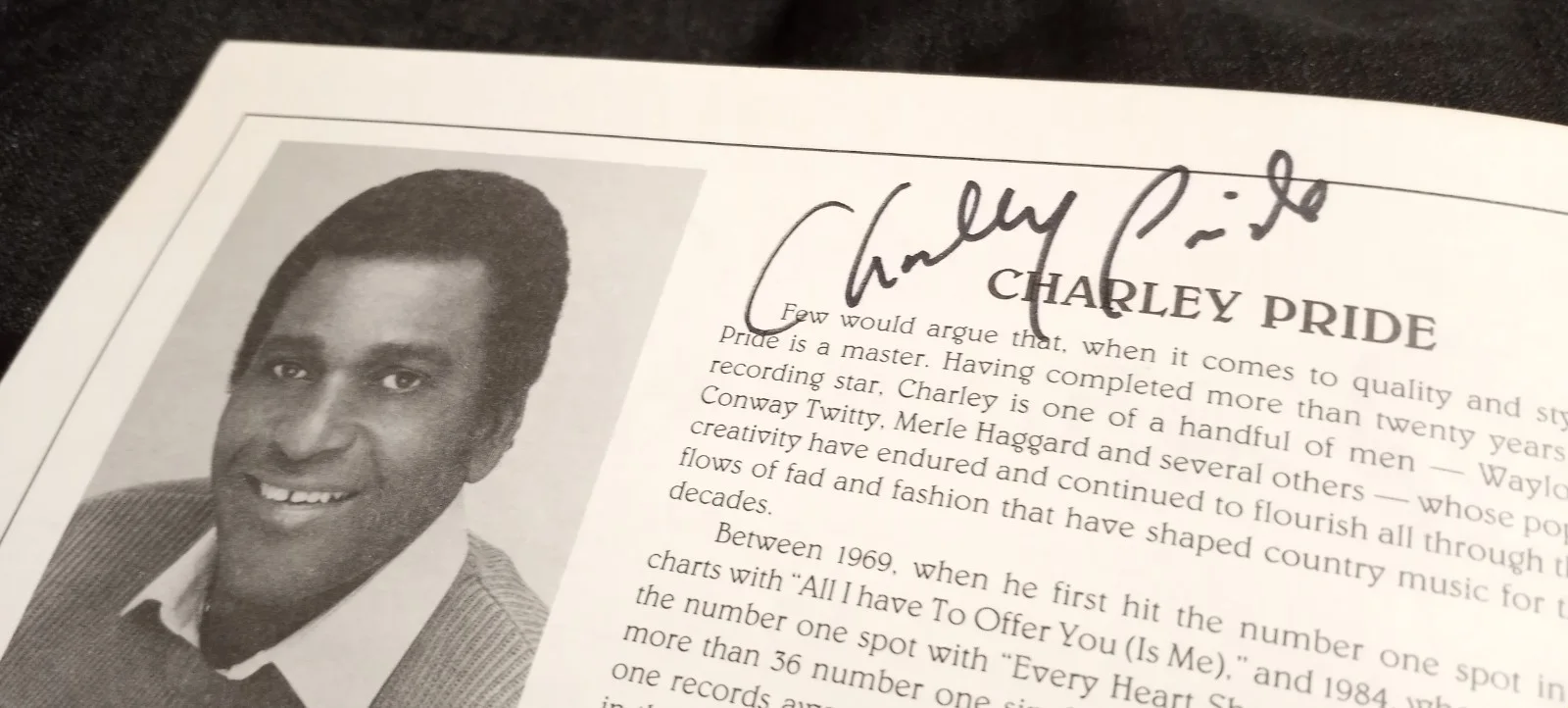 CHARLIE PRIDE Autograph 1990 KWKH Radio Listener Appreciation Show Hirsch, изображение 4