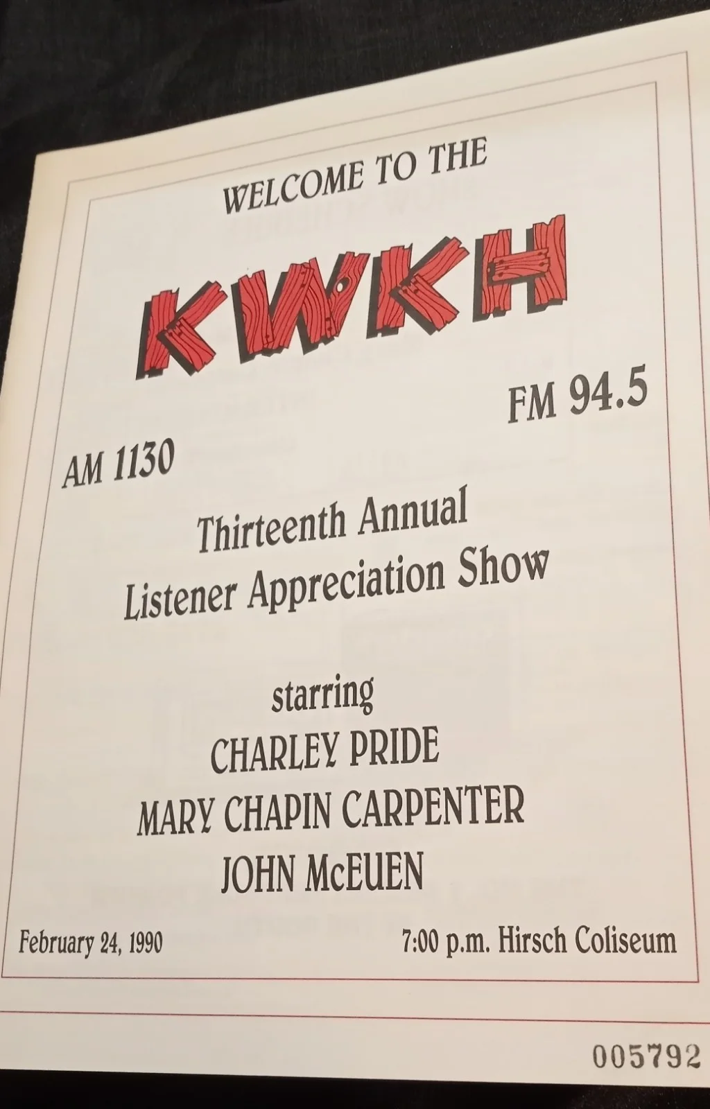 CHARLIE PRIDE Autograph 1990 KWKH Radio Listener Appreciation Show Hirsch, изображение 5