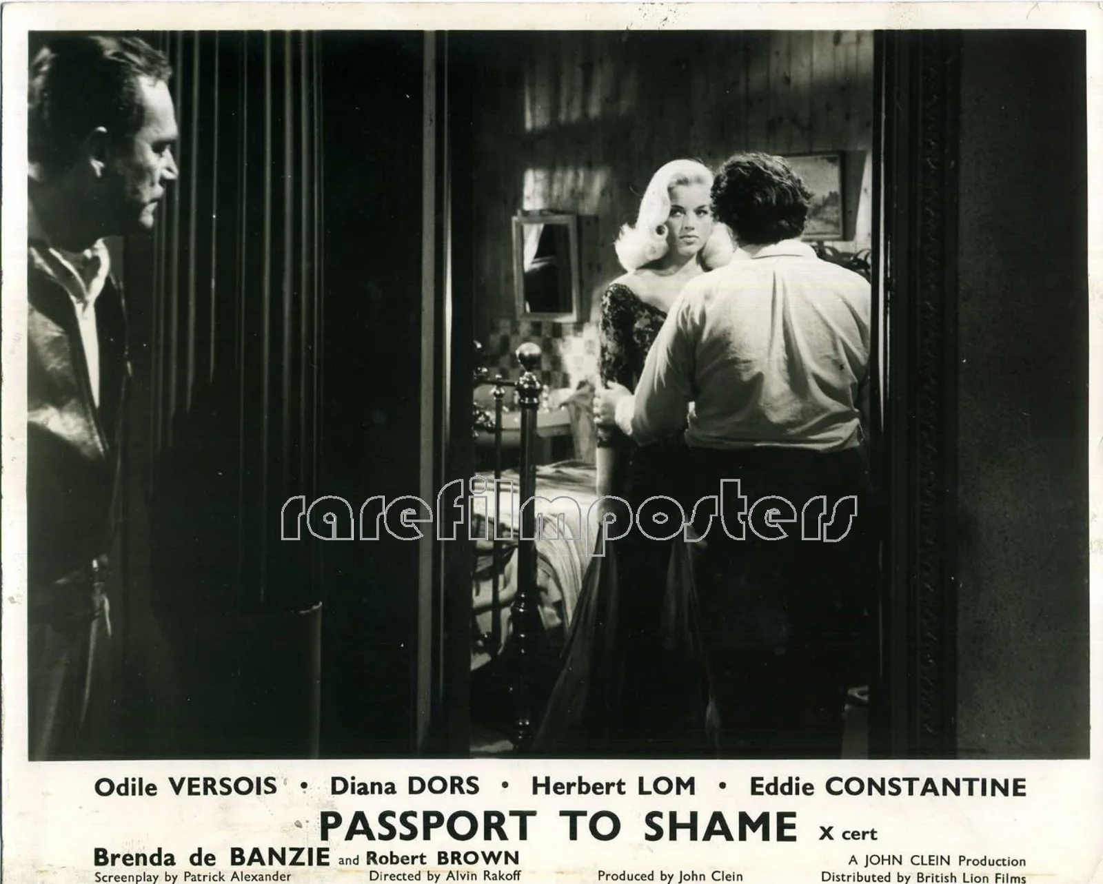 PASSPORT TO SHAME 1958 Odile Versois, Eddie Constantine 3 10x8 LOBBY CARDS, image 2