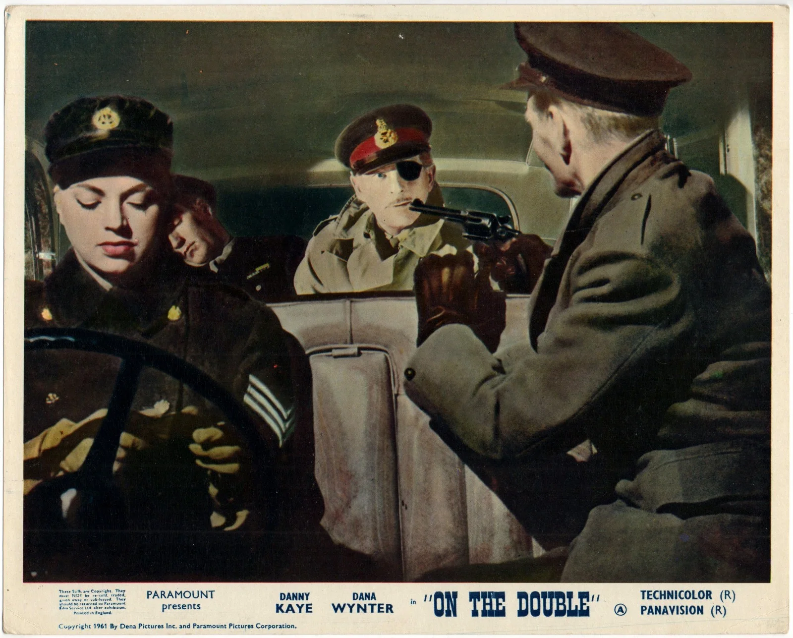 ON THE DOUBLE 1961 Danny Kaye, Diana Dors 2 10x8 LOBBY CARDS, image 2