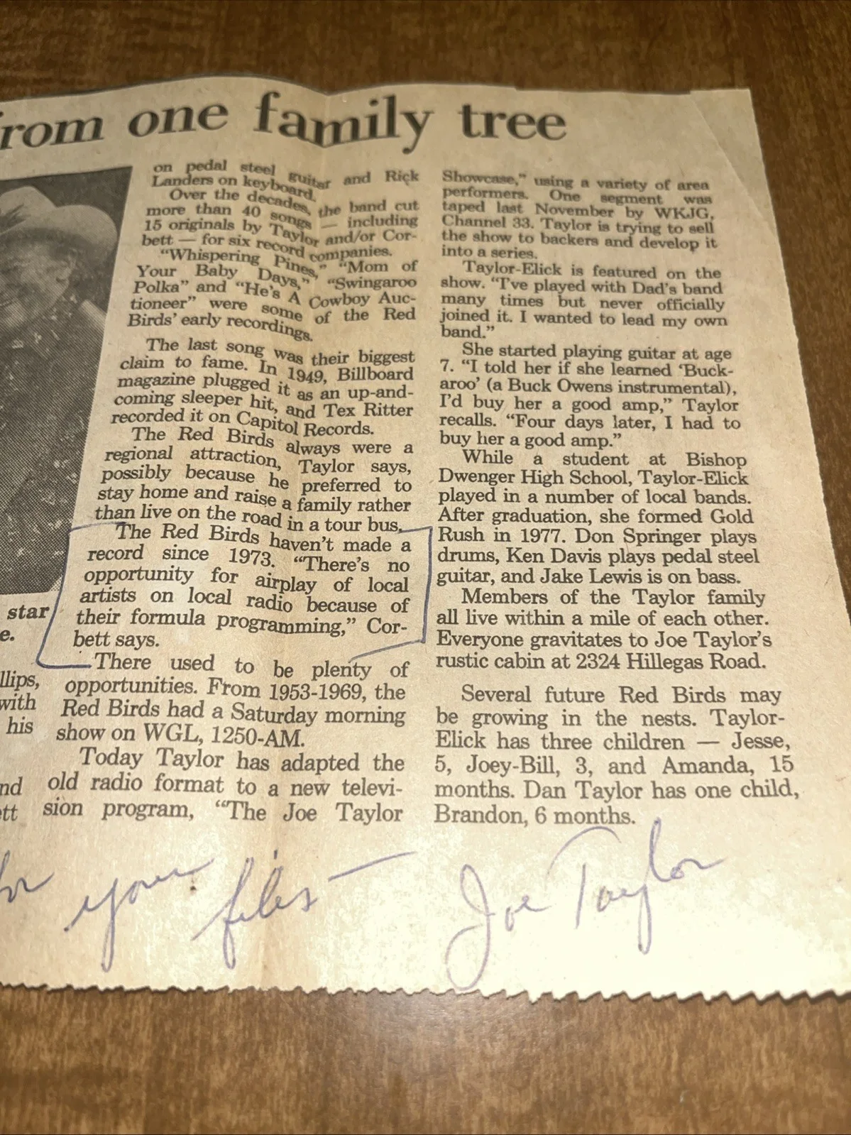 Country Music Star Joe Taylor Fort Wayne Indiana autograph, изображение 2