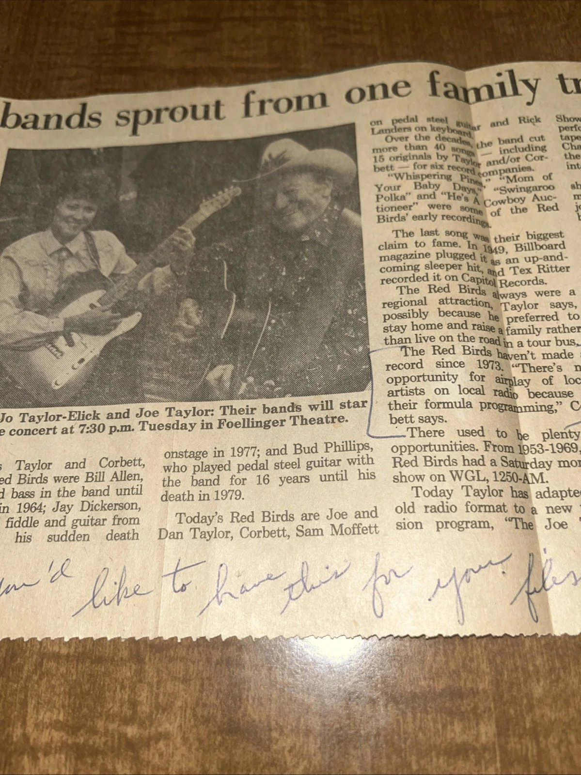 Country Music Star Joe Taylor Fort Wayne Indiana autograph, изображение 3