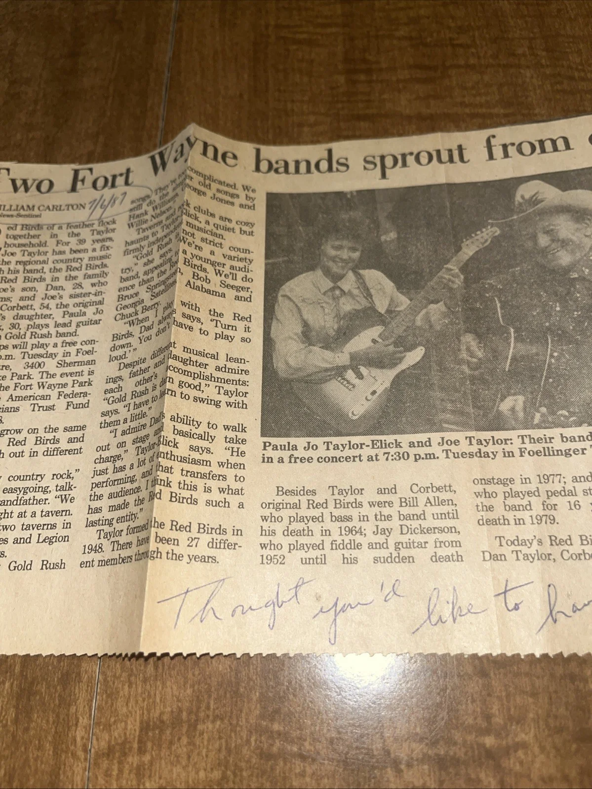 Country Music Star Joe Taylor Fort Wayne Indiana autograph, изображение 4