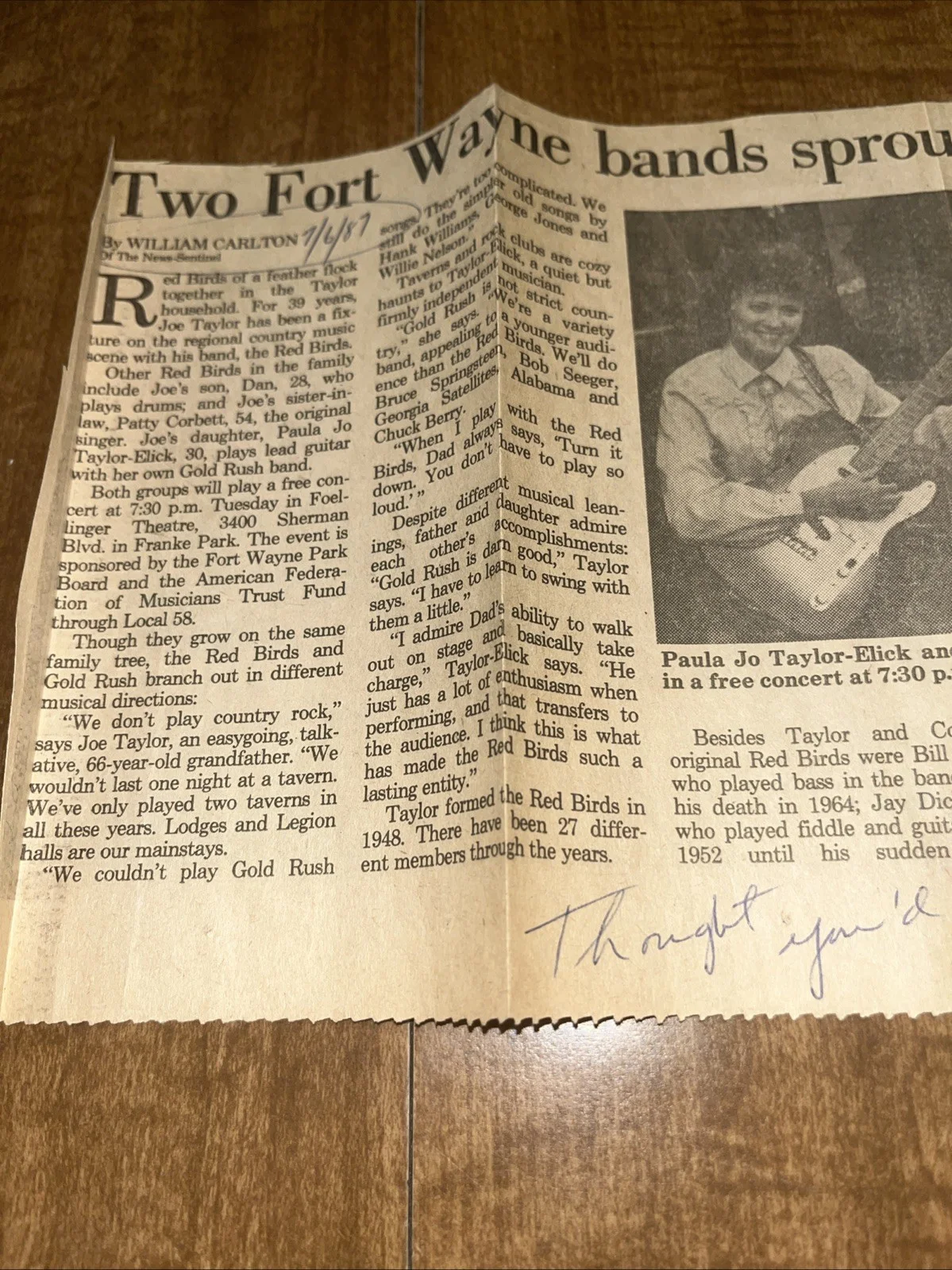 Country Music Star Joe Taylor Fort Wayne Indiana autograph, изображение 5