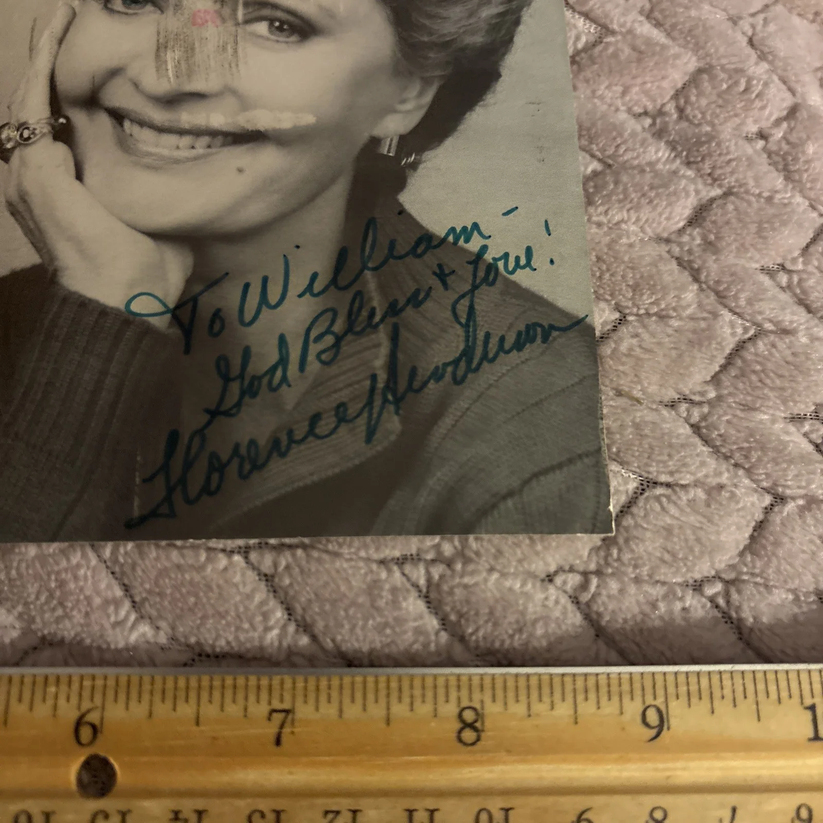 Vintage 1990 FLORENCE HENDERSON SIGNED POSTCARD AUTOGRAPH Brady Bunch Actress, изображение 2