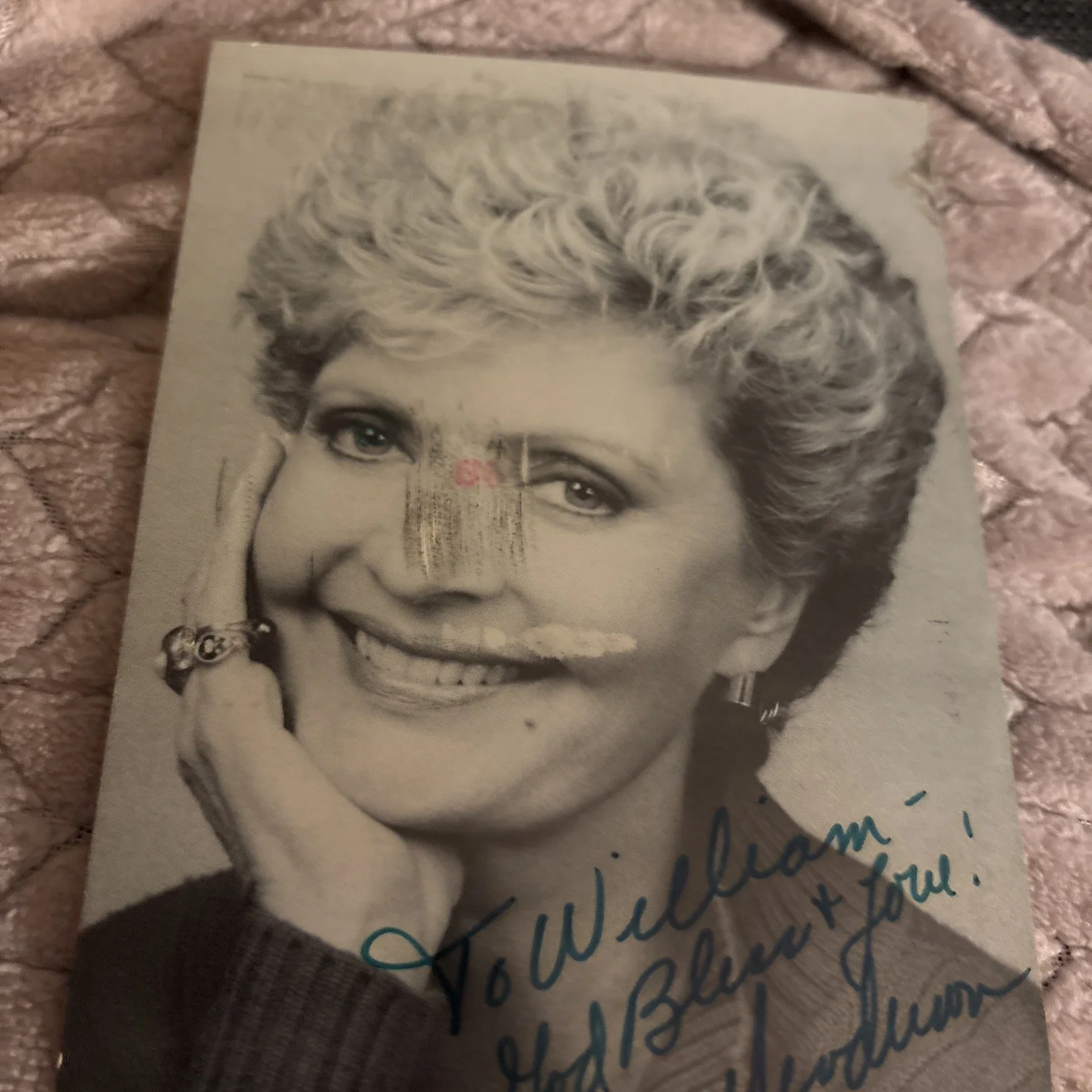 Vintage 1990 FLORENCE HENDERSON SIGNED POSTCARD AUTOGRAPH Brady Bunch Actress, изображение 3