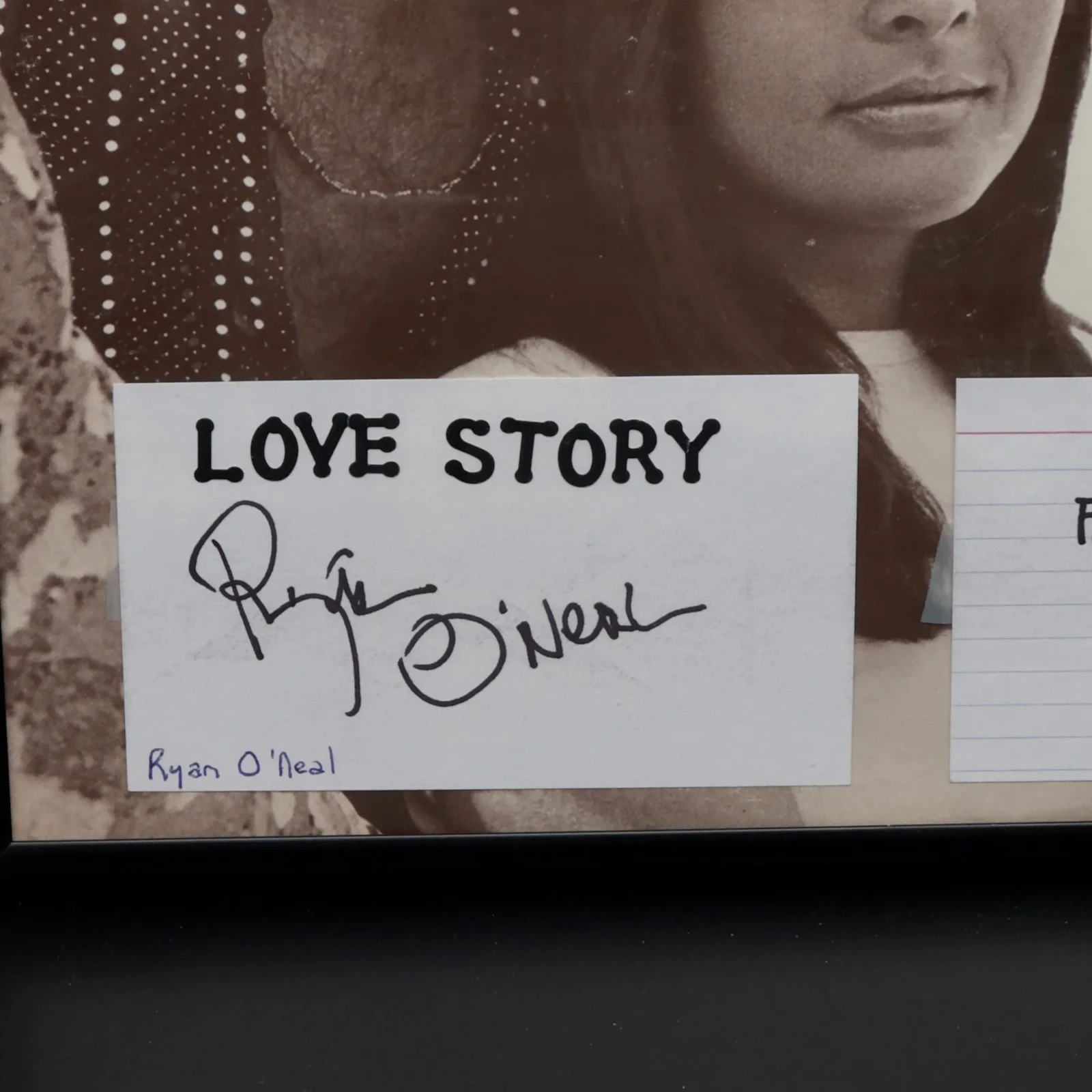 Ryan O'Neal & Ali MacGraw Vinyl LP, Signed Index Card Autograph Hand Signed Auto, изображение 2