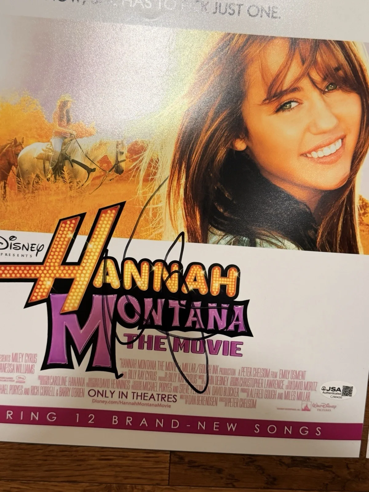 Miley Cyrus Signed Autograph Hannah Montana The Movie 12x18 Poster JSA COA, изображение 2