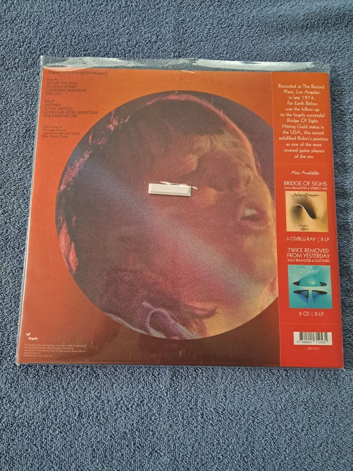 ROBIN TROWER SIGNED BRAND NEW SEALED FROM EARTH BELOW VINYL 50TH ANNIV RE-ISSUE, изображение 3