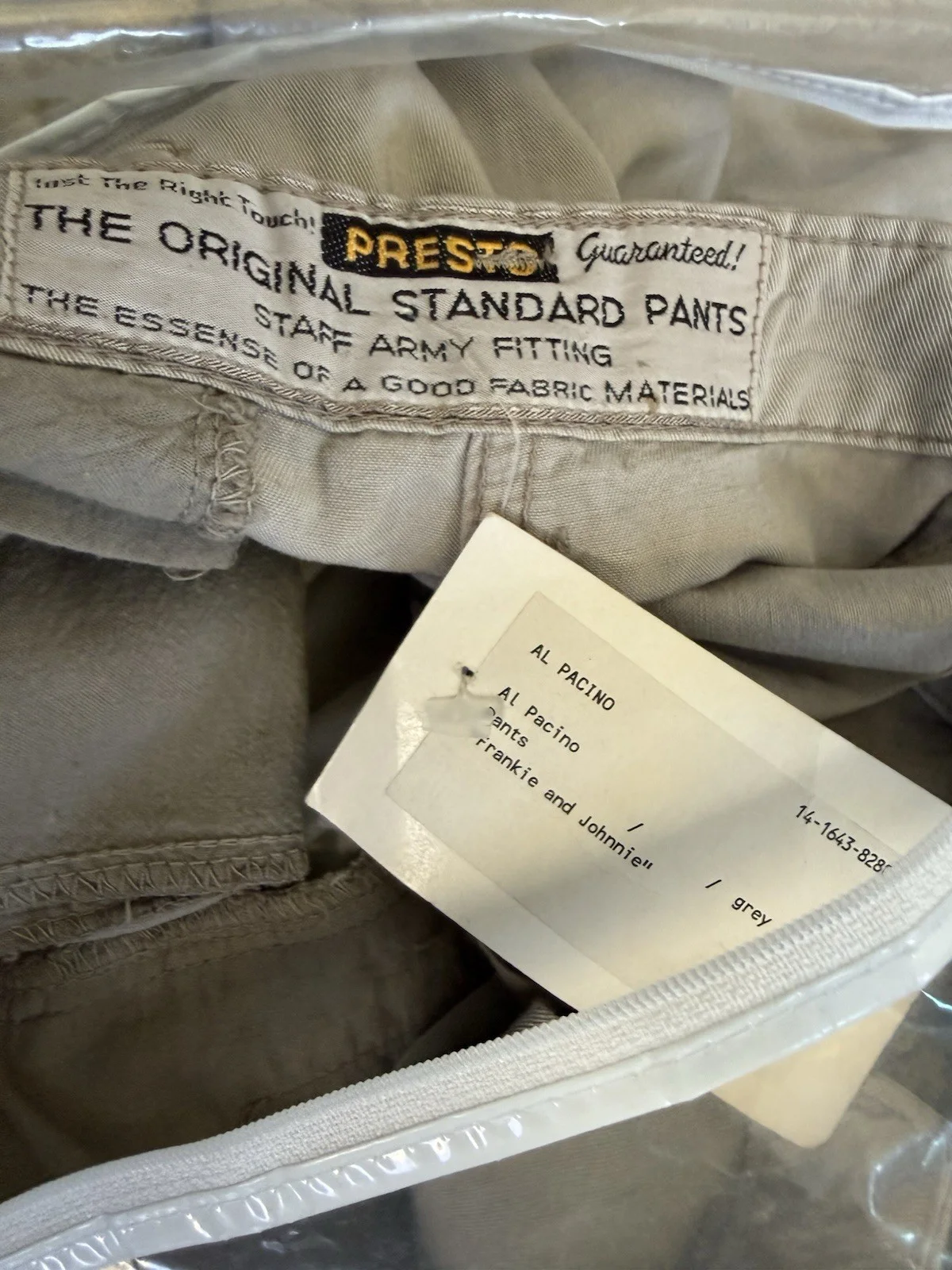 Al Pacino Frankie & Johnny Screen Worn Movie Presto Khaki Pants FREE SHIPPING, изображение 5