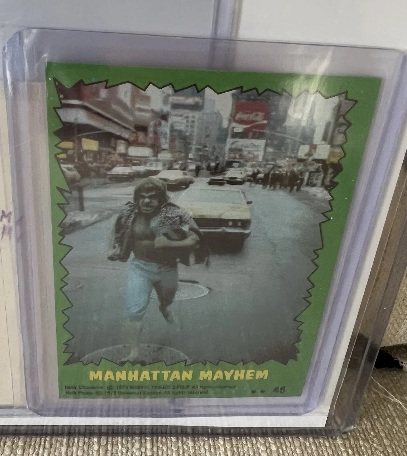 LOU FERRIGNO PSA/DNA CERTIFIED SIGNED POSTCARD w TOPPS TRADING CARD & 8x10 PHOTO, image 4