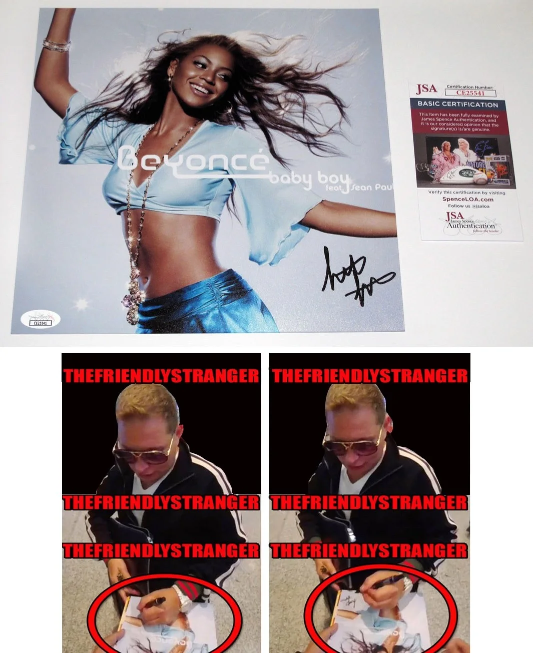 SCOTT STORCH — SCOTT STORCH signed BEYONCE & SEAN PAUL "BABY BOY" 10x10 PHOTO Ext Proof JSA COA