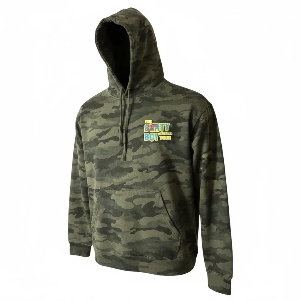 Bert Kreischer — Autographed Bert Kreischer The Berty Boy Relapse Tour Camo Hoodie Size 2XL, изображение 2
